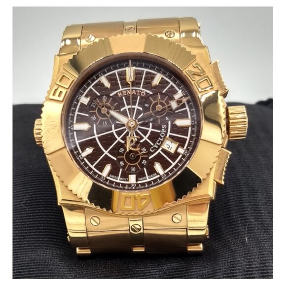 Renato Collezioni Cyclops Running Men’s Gold Swiss Quartz - RARE - Picture 3 of 9